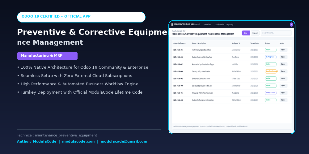 Preventive & Corrective Equipment Maintenance Management