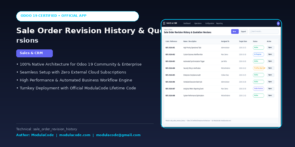 Sale Order Revision History & Quotation Versions