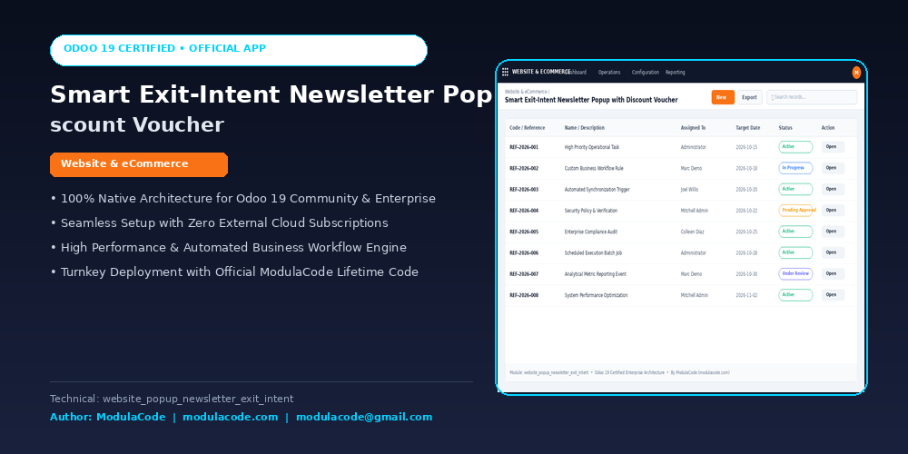 Smart Exit-Intent Newsletter Popup with Discount Voucher