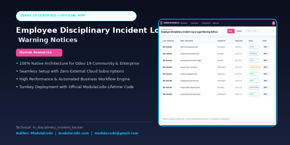 Employee Disciplinary Incident Log & Legal Warning Notices