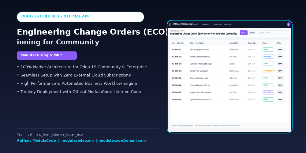 Engineering Change Orders (ECO) & BoM Versioning for Community