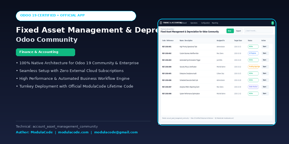 Fixed Asset Management & Depreciation for Odoo Community