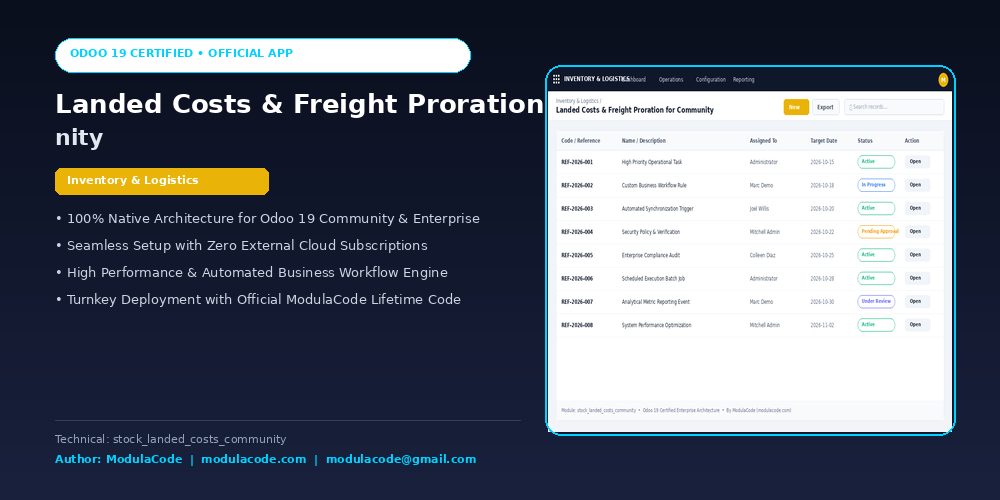 Landed Costs & Freight Proration for Community