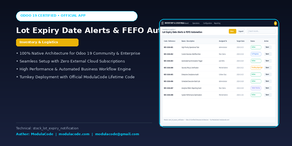 Lot Expiry Date Alerts & FEFO Automation
