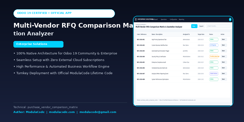 Multi-Vendor RFQ Comparison Matrix & Quotation Analyzer
